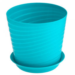 Горшок для фиалок пластмассовый "Верона" 0,75л, д11см, h10,5см, с поддоном, бирюзовый (Россия)