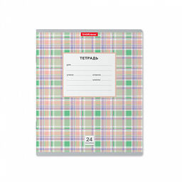 Цена за 160 шт. Тетрадь школьная ученическая ErichKrause Новая шотландка, 24 листа, клетка (в плёнке по 10 шт.) фото 16