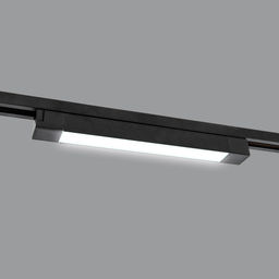 ULB-Q281 20W/4000K BLACK Светильник-прожектор светодиодный трековый. Линейный. 1600 Лм. Белый свет (4000К). Корпус черный. ТМ Volpe