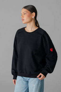 Арт. 15125 Свитшот женский Матрешка оверсайз 44-50 (4 шт) Цвет:черный - Калинка фото 14