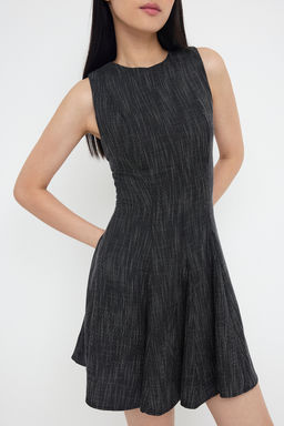 Teen Siyah Bisiklet Yaka Kolsuz K?sa / Mini Dokuma Elbise TWOSS26EL00005 - Trendyolmilla фото 3