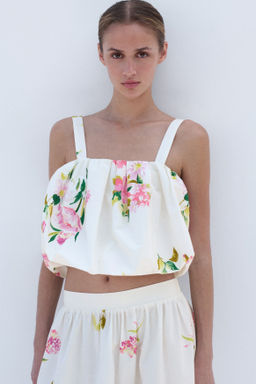 Top cropped con bajo globo - H&m фото 5