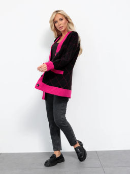 JETTY Кардиган вязаный на пуговицах оверсайз