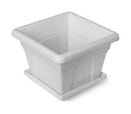 Горшок Квадро с поддоном 2.9л 20х20см мрамор С162М