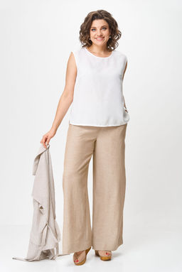 Костюм Michel Chic 1429 бежевый белый полоска фото 6