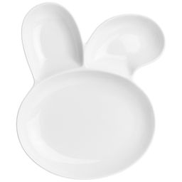 Блюдо - менажница 3 секции 23*18,5*2,5 см "Заяц" цельная, фарфор