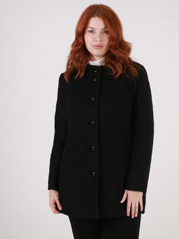 Полупальто с шарфом черного цвета - Almond фото 2