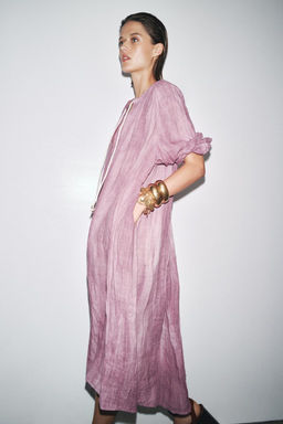 ZW COLLECTION LINEN TIE-DYE TUNIC DRESS - Zara фото 5
