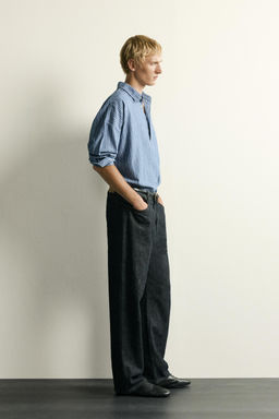 CAMISA POLO DENIM LIGERO RAYAS / Azul - Zara фото 4