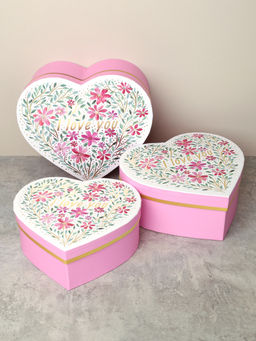 Коробка подарочная 3 штуки Сердце / 1155 /уп 24/16*18.3*7/18*20.3*8/20*22.3*9cm - ГалеонТрейд фото 2