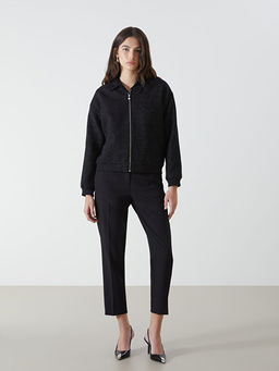 Kolej Yaka Parlak G?r?n?ml? Kad?n T?vit Ceket