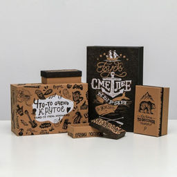 Набор подарочных крафтовых коробок 10 в 1 Брутальность, 12 7 4 - 32.5 20 12.5 см - Дарите счастье фото 2