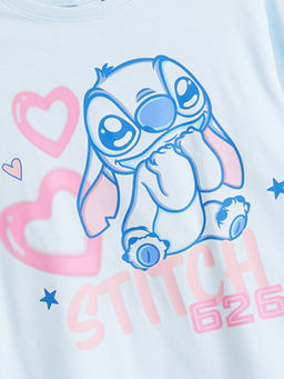 Bisiklet Yaka Stitch Bask?l? K?z ?ocuk Pijama ?st