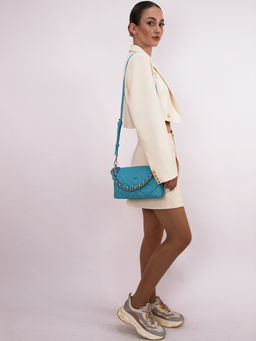 LACCOMA сумка Белла-Ф826-бирюза эко кожа хлопок