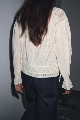 ZW COLLECTION ROMANTIC EMBROIDERED BLOUSE - Zara фото 4