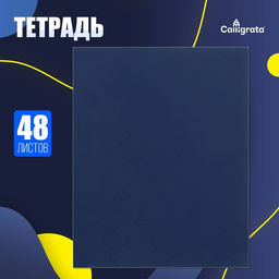 Тетрадь 48 листов в клетку Calligrata, бумвинил, блок №2, эконом, синий  фото 3
