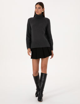 Antrasit Comfort Fit Y_n Kar___ml_ Bal_k__ Yaka Kazak - Pierre cardin фото 4