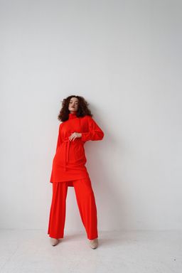7362 Костюм трикотажный в стиле бохо алый - Martichelli фото 7