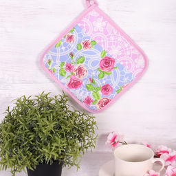 Цена за 5 шт. Прихватка 18×18 см, бязь 140 г/м², 100% хлопок, МИКС