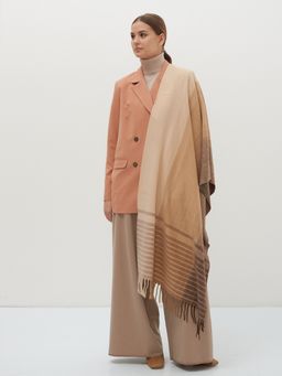 в составе шерсть Большой, мягкий, теплый двусторонний палантин с принтом - Tantino фото 2