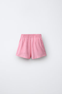 CONJUNTO TOP Y BERMUDA CON ALGOD?N Y LINO / Rosa medio
