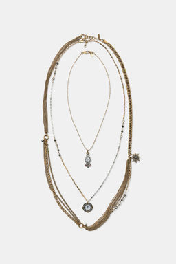 PACK OF 3 WATCH CHARM NECKLACES - Zara фото 2