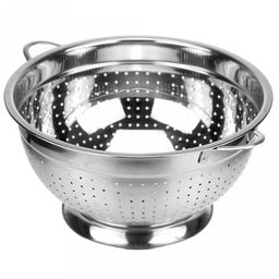 Дуршлаг из нержавеющей стали Премиум д28см h14,5см, 5л, s0,30мм, с ручками, на подставке (Китай) - Домашняя мода фото 2