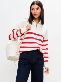 Джемпер F322-15115 white-red - Fine joyce фото 3