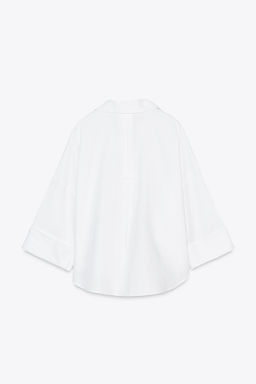 WIDE-SLEEVE LINEN BLEND SHIRT - Zara фото 12
