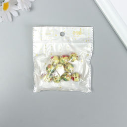 Цена за 10 шт. Бусины для творчества акрил Цветочки на жёлтом, 1.6?1.6?1.6 см, МИКС