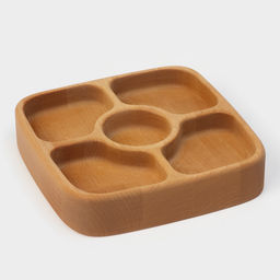 Менажница Adelica, 5 секций, 18×18×4 см, дерево берёза