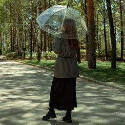 Зонт женский механический, купол "#поддождём", 8 спиц, d = 88 см, прозрачный