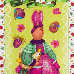 Полотенце пасхальное Доляна Пасхальный зайчик 35х602 см, 100% хлопок, рогожка 162г/м2  фото 8