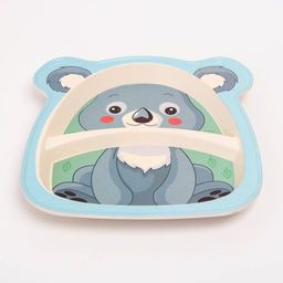 Набор бамбуковой посуды Коала, тарелка, миска, стакан, приборы, 5 предметов - Крошка я фото 4