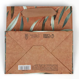 Цена за 2 шт. Пакет подарочный крафтовый квадратный, упаковка, «Present», 14 х 14 х 9 см