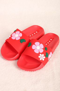 Шлепанцы резиновые в цветок