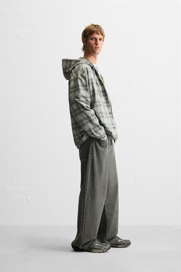 HOODED CHECK OVERSHIRT - Zara фото 4