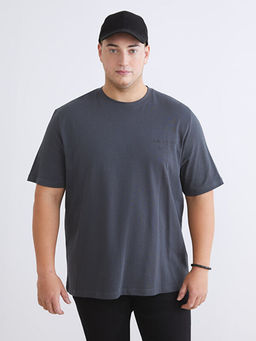 B?y?k Beden Bask?l? Penye Erkek Ti??rt