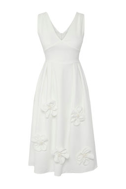 TRENDYOLMILLA Siyah A-Kesim V Yaka Cicek Detayl? Dokuma S?k Abiye Elbise TPRSS25EL00075  фото 11