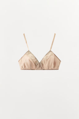 BRALETTE TRIANGULAR SATINADO PUNTILLA / Rosa - Zara фото 5
