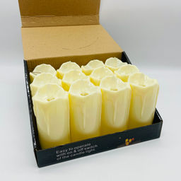 Новогодний декор Ночник - Свеча длинная желтая 12 см (12 шт в уп) - Ип лебедев о.ю фото 2