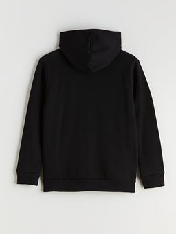 Kap??onlu Erkek ?ocuk Kal?n Fermuarl? Sweatshirt