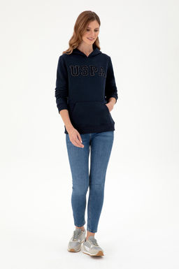 Женский темно-синий базовый свитшот Неожиданная скидка в корзине - U.s. polo assn фото 4