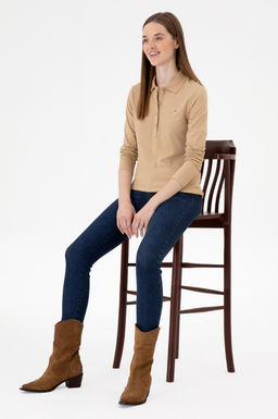 Kad_n Kum Basic Polo Yaka Sweatsh_rt