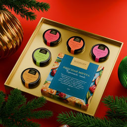 Подарочный набор новогодний «Сладкого Нового Года», мед кремовый, чай