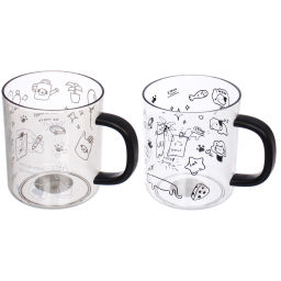 Цена за 2 шт. Кружка пластиковая 500мл "Милые зверушки", микс цветов