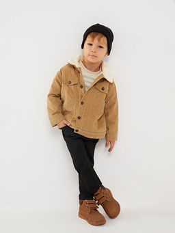 Polo Yaka Uzun Kollu Basic Erkek Bebek Kadife Ceket