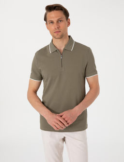 Haki Slim Fit Polo Yaka Ti__rt