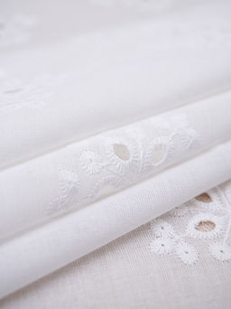 Шитье "Снежка - крупный цветок" цв.молочно-белый, ш.1.4м, батист, хлопок-100%, 80гр/м.кв