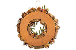 Новогоднее украшение венок 34*34*8 см Заснеженные шишки, большой круг - Elan gallery фото 5